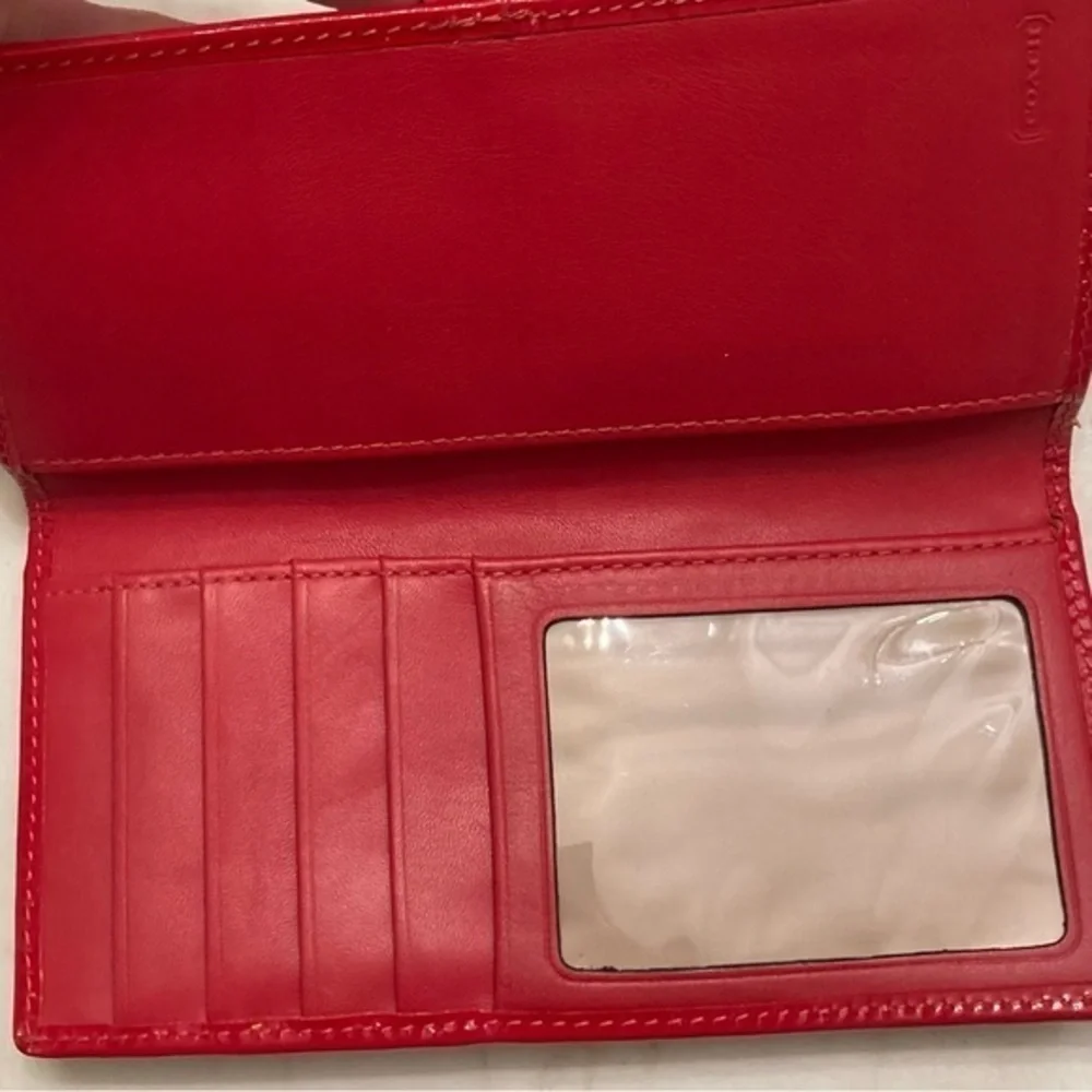 Coach rare vintage y2k red signature mini c slim bifold wallet